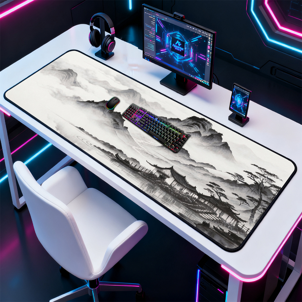 Chinese Mouse Mat Black White  - Gaming Accessories Officeworks のレビューと価格