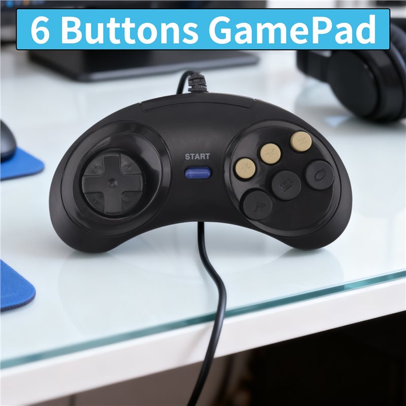 Classic Retro 6 Buttons Wired  - Gaming Accessories Driving のレビューと価格