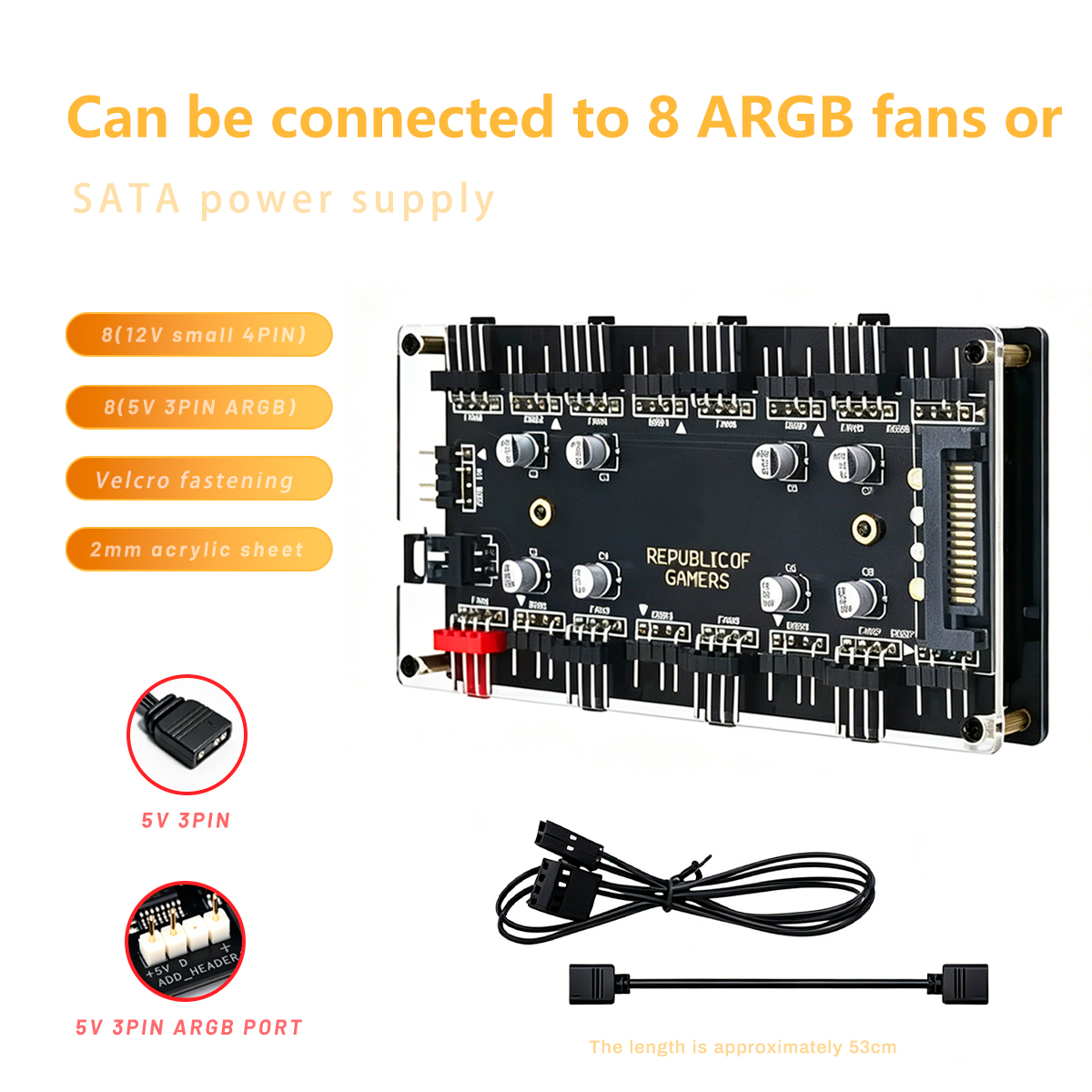 2-in-1 8-Port ARGB & PWM Fan H - Rgb Hub Sync のレビューと価格