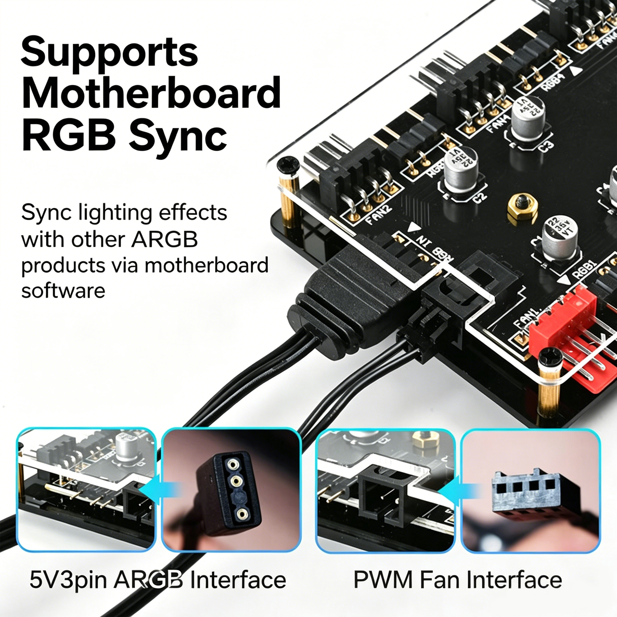 2-in-1 8-Port ARGB & PWM Fan H - Rgb Hub Sync のレビューと価格