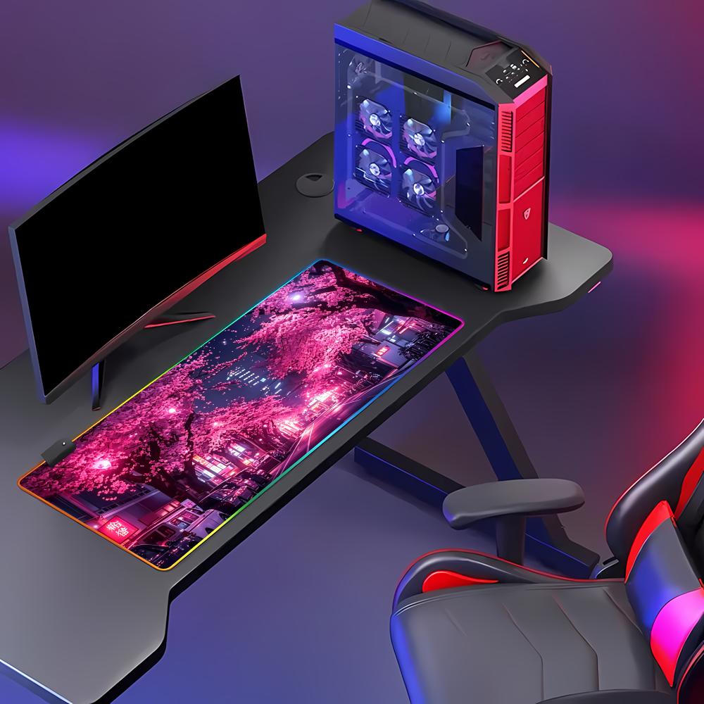 RGB Mouse Pad Japanese Street  - Gaming Accessories Officeworks のレビューと価格