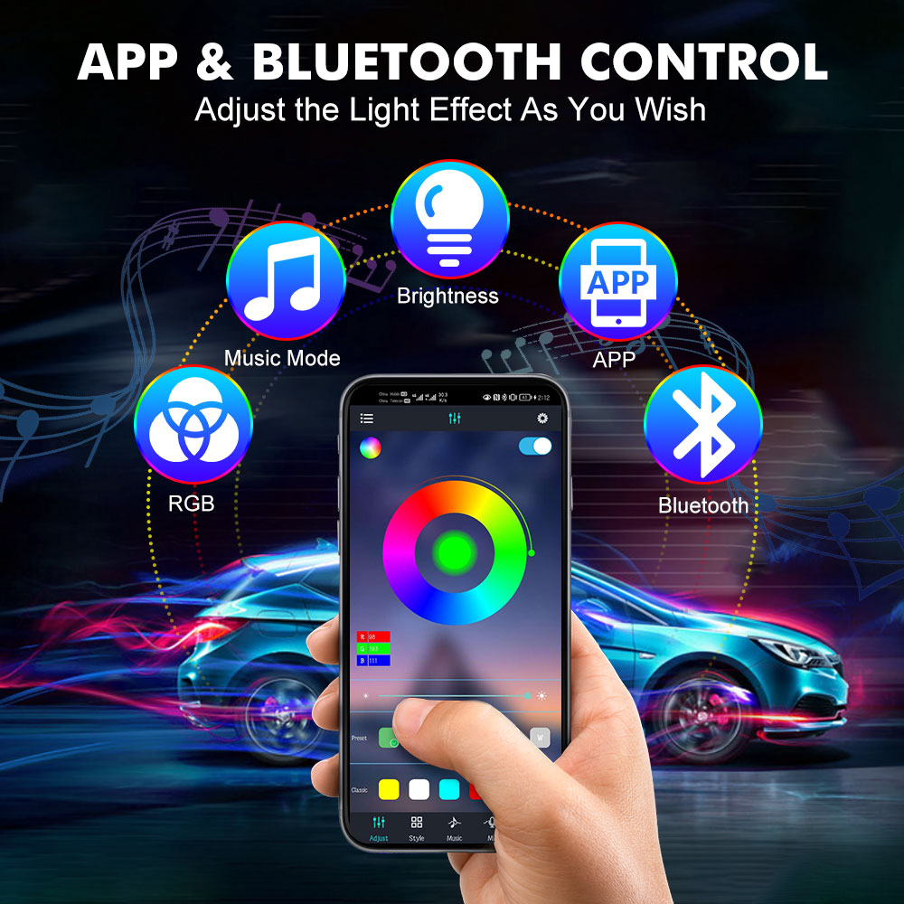 Neon LED Interior Car Light AP - Rgb Hub Sync のレビューと価格