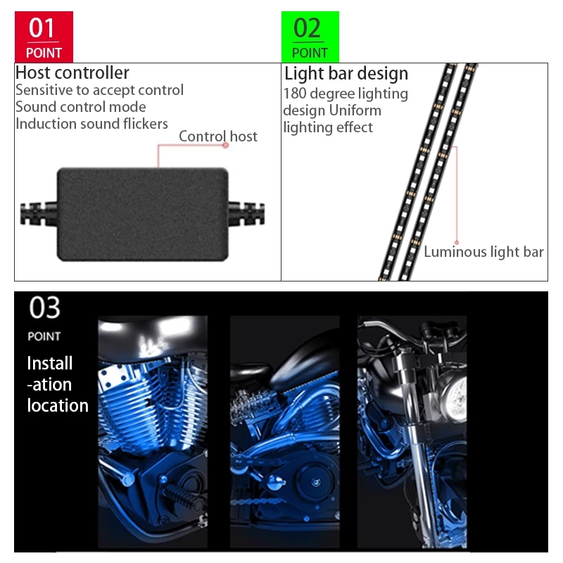 LED Motorcycle Decorative Ambi - Rgb Hub Sync のレビューと価格